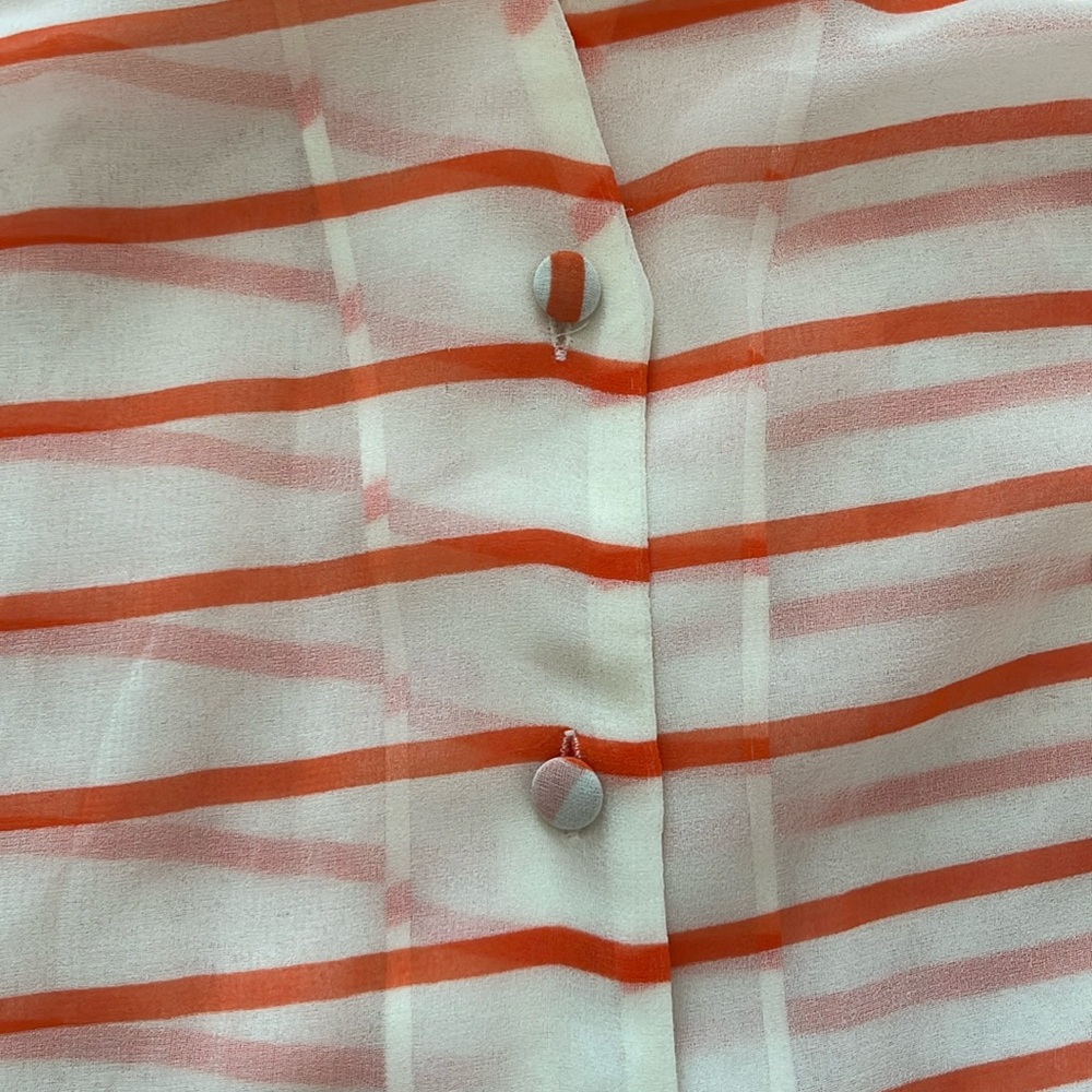 NWT Banana Republic Striped Neck Tie Blouse - Picture 2 of 6